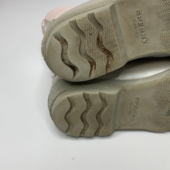 Sperry lace up Duck Boots pink silver gray size 2 youth - Picture 8 of 10